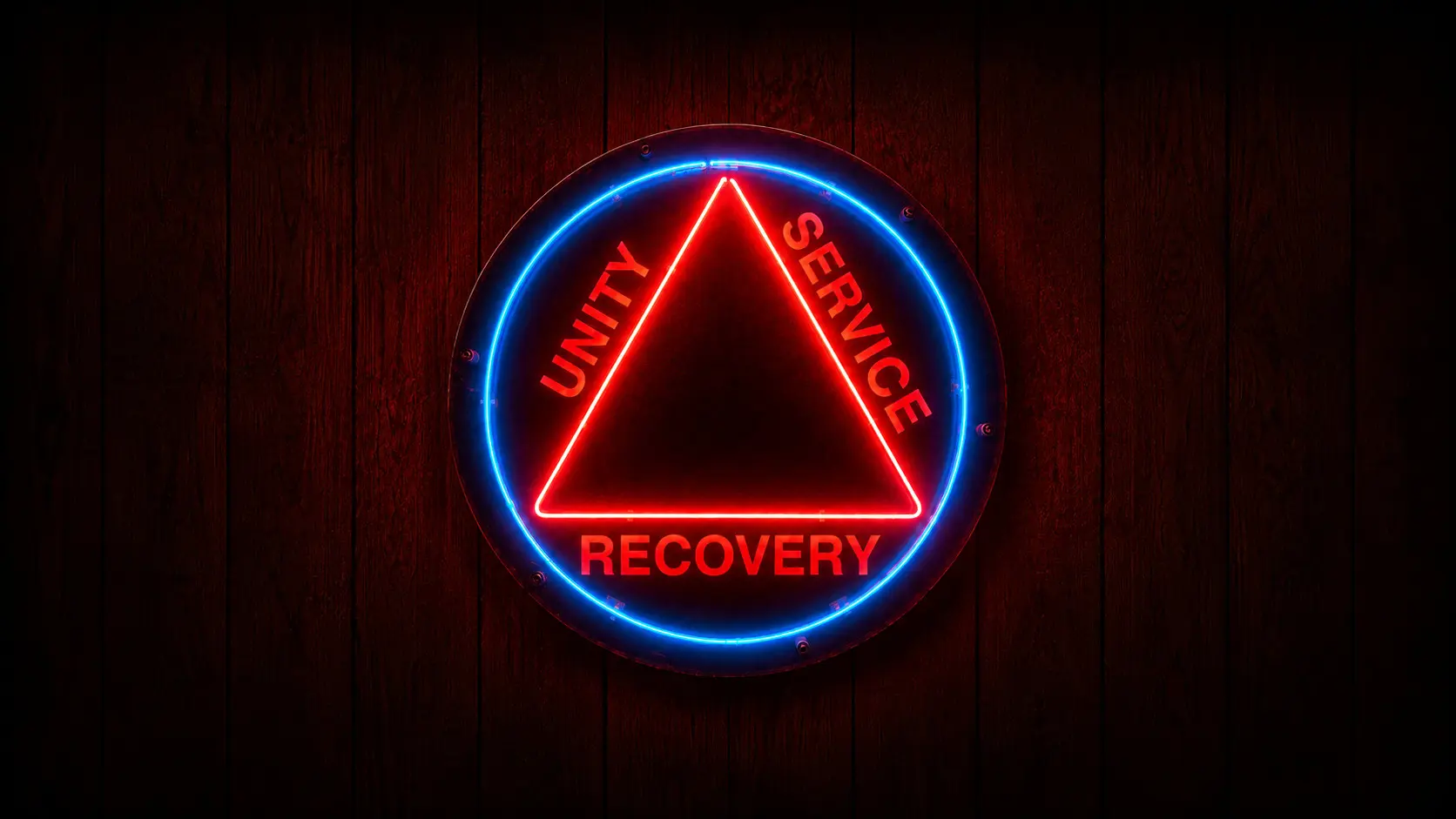 Unity · Service · Recovery neon sign
