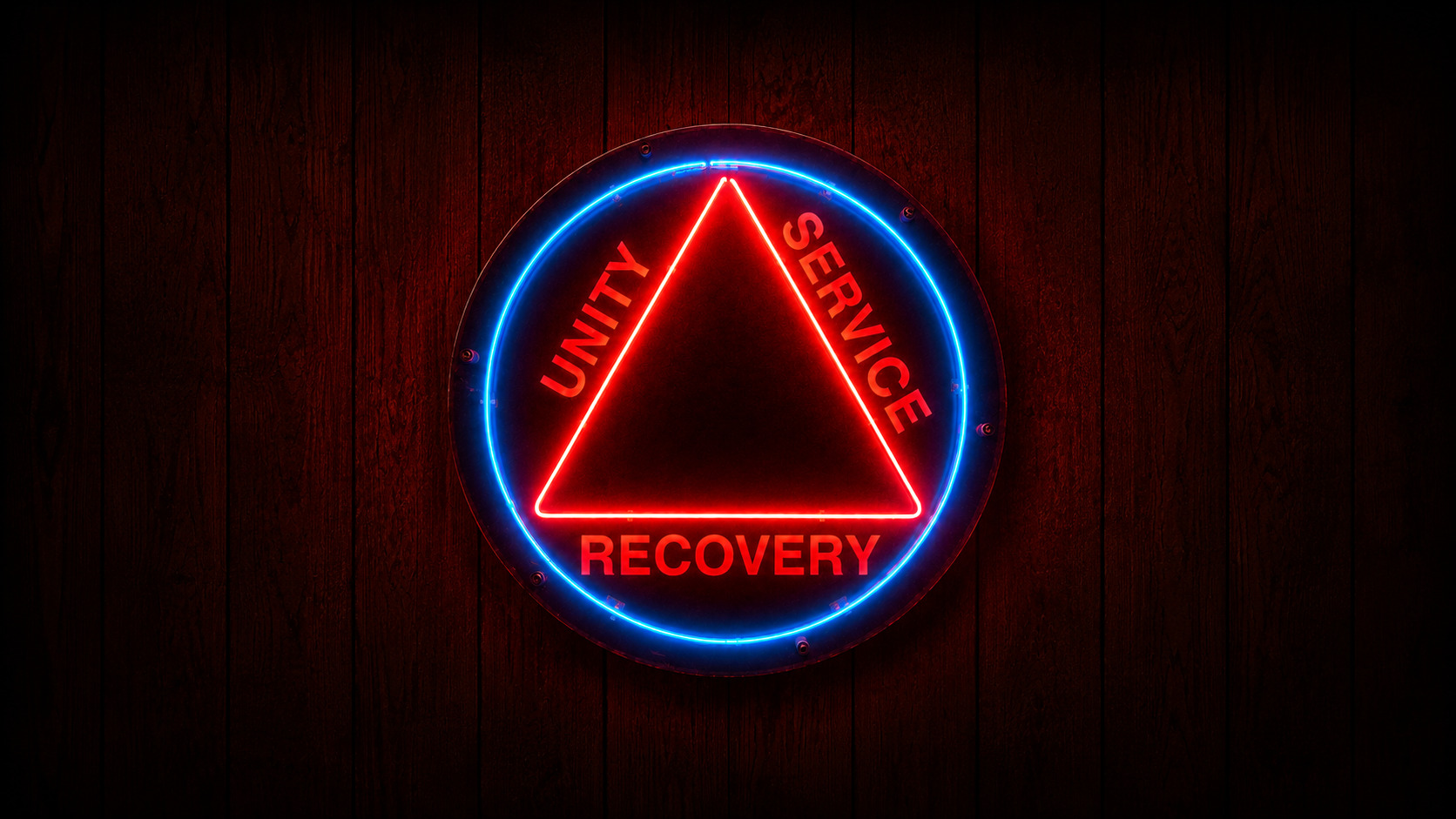 Unity · Service · Recovery neon sign